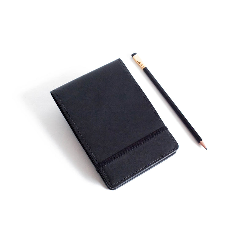 Black Flip Journal with Pencil